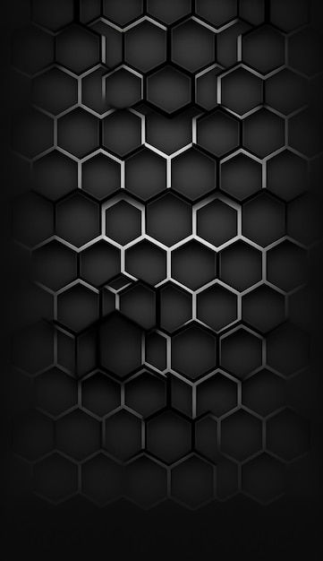 Un patrón en blanco y negro con un patrón hexagonal.