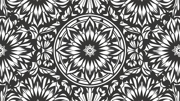 patrón blanco y negro sobre un fondo negro