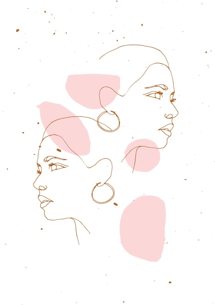 Foto patrón de boceto de mujer arte lineal de mujer trabajo de línea artística ilustración de arte lineal de moda femenina