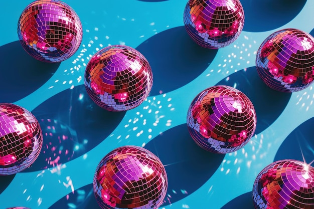 Patrón de bola de discoteca rosa abstracto sobre el fondo