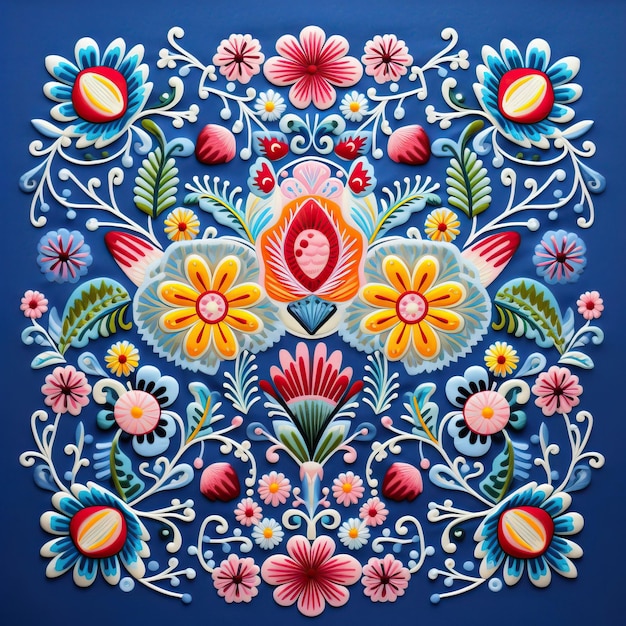 patrón de bordado inspirado en los textiles tradicionales mexicanos