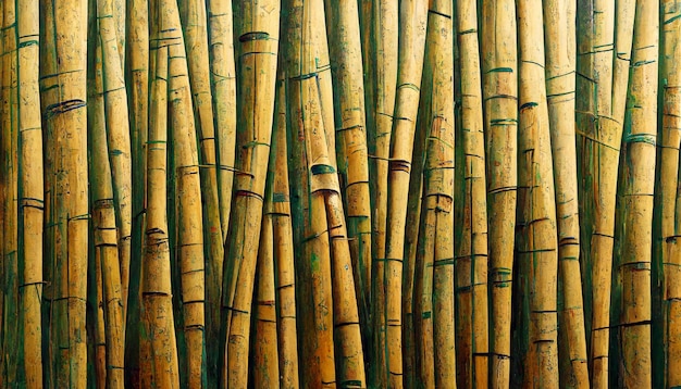 Patrón de bosque de bambú de troncos de árboles de bambú primer plano Papel tapiz de fondo de madera tropical