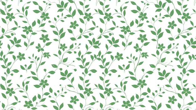 Patrón botánico sin costuras verde y blanco