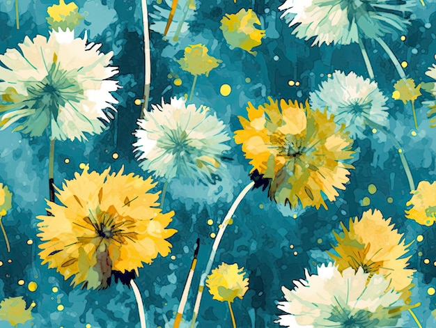 Patrón botánico inconsútil flores ilustración papel tapiz diseño de fondo Generativo AIxA