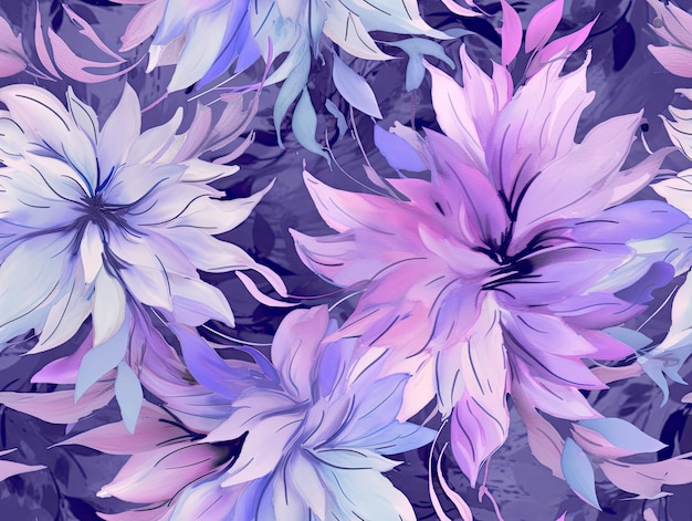Patrón botánico inconsútil flores ilustración papel tapiz diseño de fondo Generativo AIxA