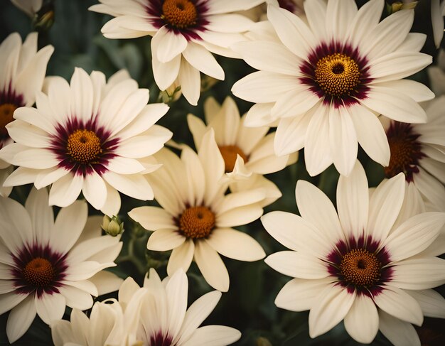 Foto patrón botánico con varias flores hermosas