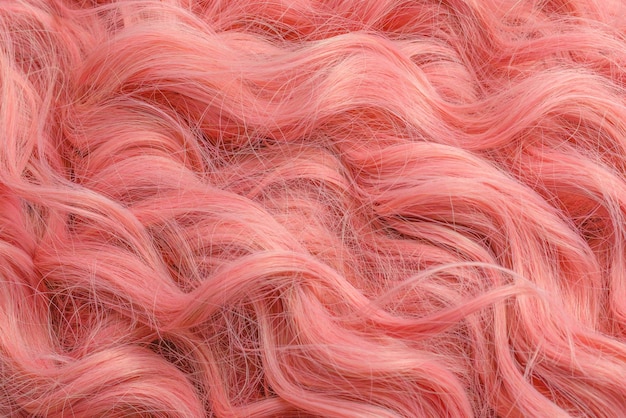 Patrón de cabello ondulado rosa Vista superior
