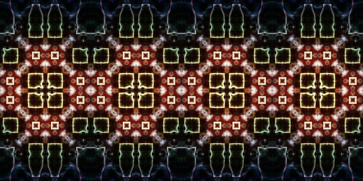 Foto el patrón de caleidoscopio sin costuras la textura del arte es caótica