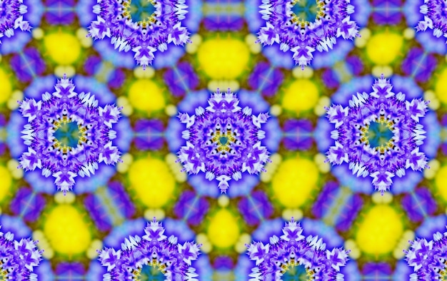 Un patrón de caleidoscopio digital floral decorativo