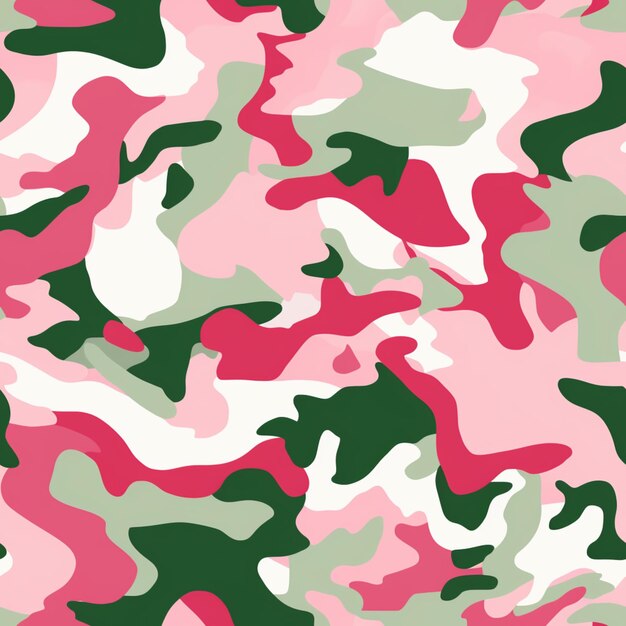 patrón de camuflaje en colores rosa y verde ai generativo