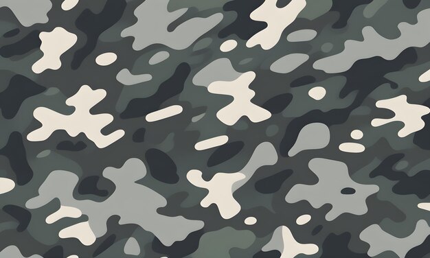 Patrón de camuflaje monocromático Colores militares Estilo vectorial Camuflaje de fondo Diseño gráfico del ejército