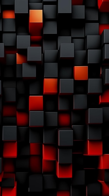 Patrón Caro rojo y negro en 3D Fondo de presentación cautivador Ai generado
