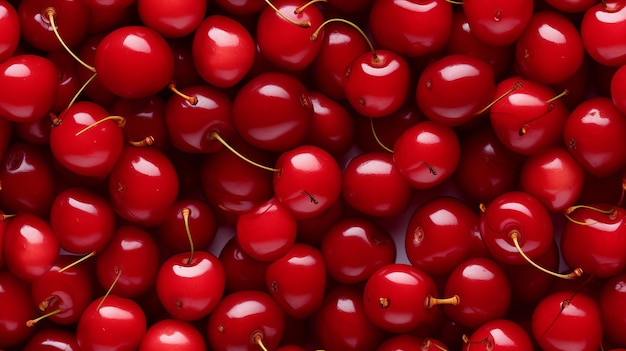 Foto el patrón de las cerezas frescas y jugosas