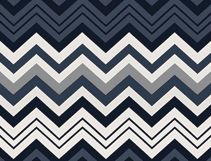 Foto un patrón de chevron azul y blanco con un patrón en zigzag.