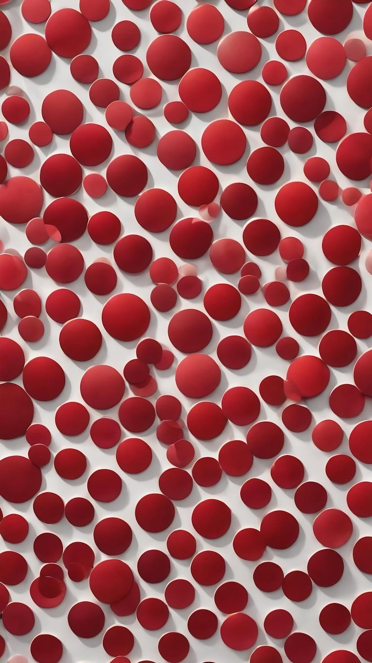 Foto un patrón de círculos que son rojos y blancos.