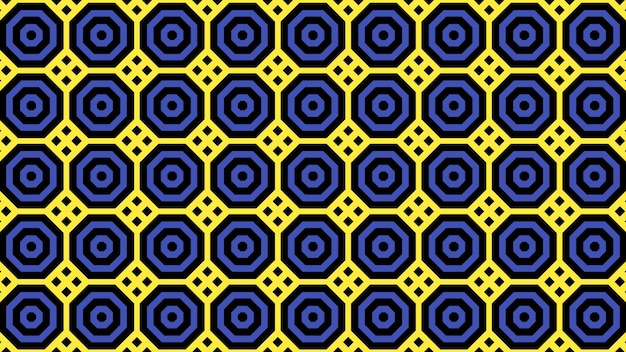 El patrón de los círculos sobre un fondo amarillo.