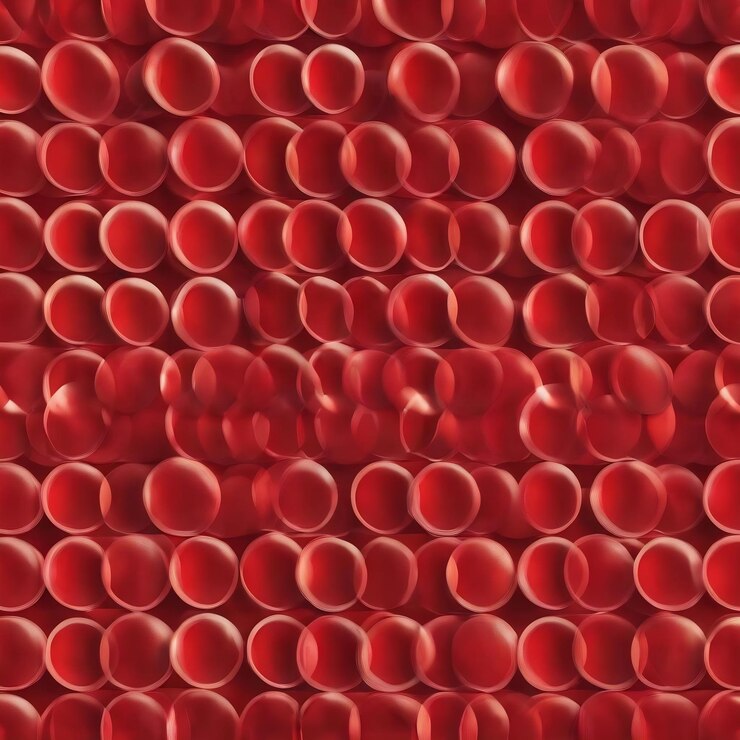 Foto el patrón de los círculos sobre un fondo rojo