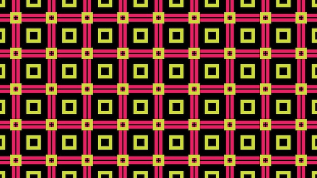 Un patrón colorido con cuadrados y cuadrados.
