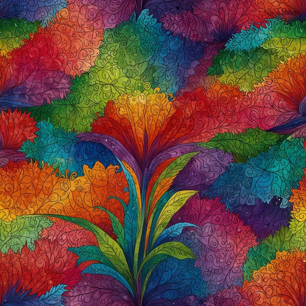 un patrón colorido con muchos colores y la palabra "flores" en él