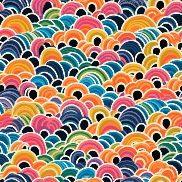un patrón colorido de ondas onduladas en un fondo de color arcoíris ai generativo