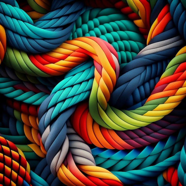 Un patrón colorido con la palabra cuerda