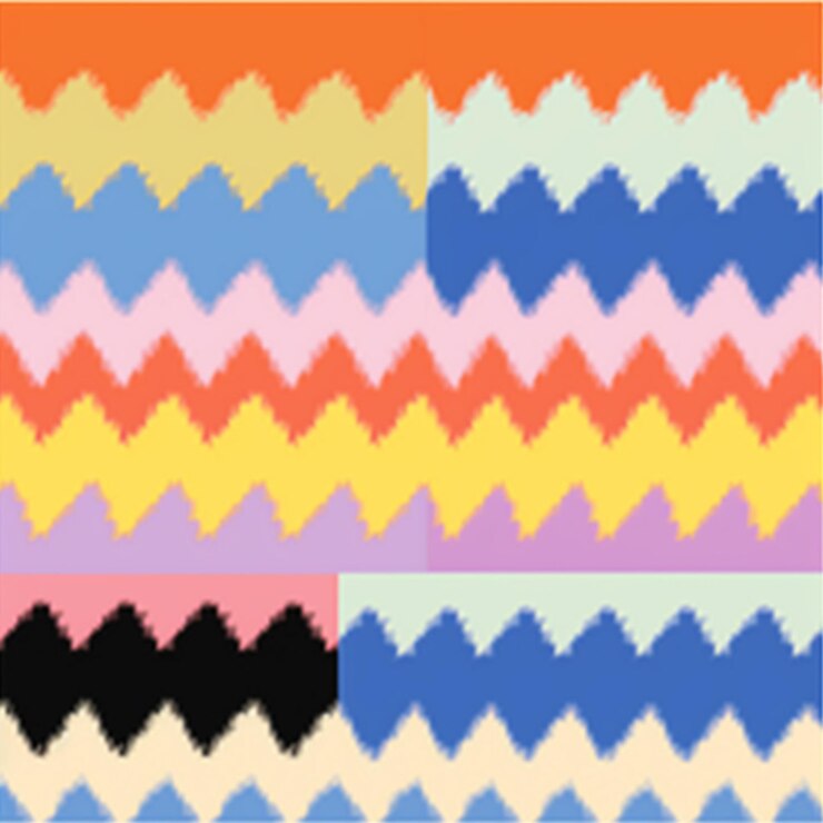 Foto un patrón colorido con la palabra zigzag
