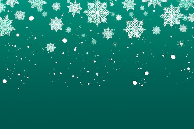 Patrón de copo de nieve de invierno sobre fondo de espacio verde papel tapiz de Navidad