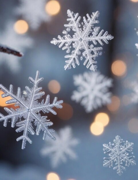 Foto patrón de copos de nieve brillante patrón de diseño de nieve helada ai generado fondo de invierno