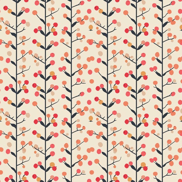 El patrón sin costura del cerezo silvestre se puede usar para el fondo de papel tapiz de envoltura de regalos