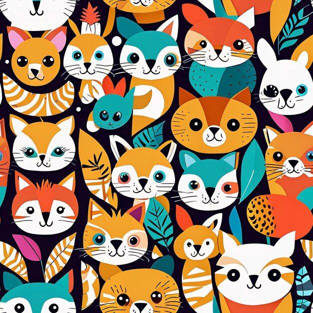 patrón de costura con gatos lindos
