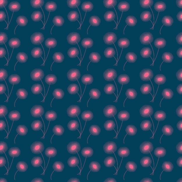 Patrón sin costuras abstracto de flores de neón brillantes en la moderna textura de fondo abstracto de color rosa brillante