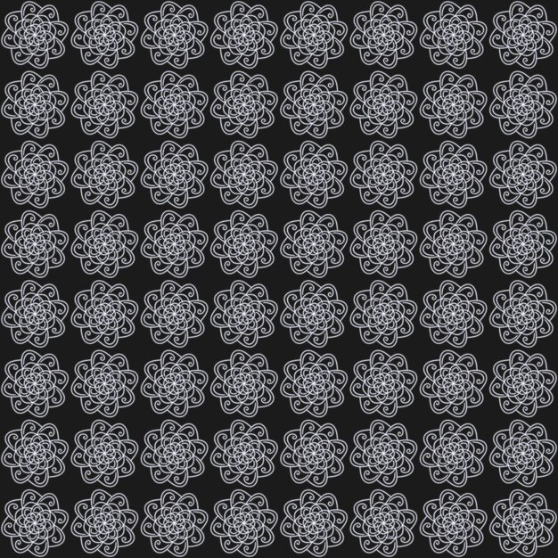 patrón sin costuras abstracto línea de flores florales blancas