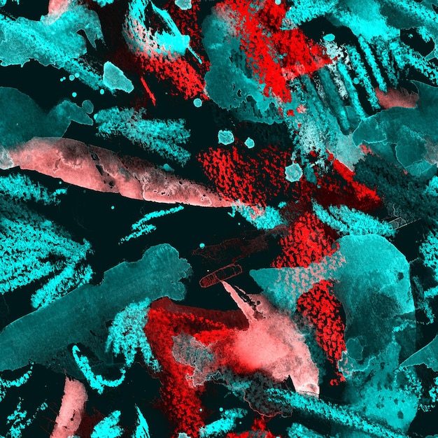 Patrón sin costuras de acuarela con rayas, puntos y pinceladas abstractas. Bañador estampado floral. Patrón artístico sin costuras con elementos primitivos dibujados a mano. Fondo de líneas de acuarela.