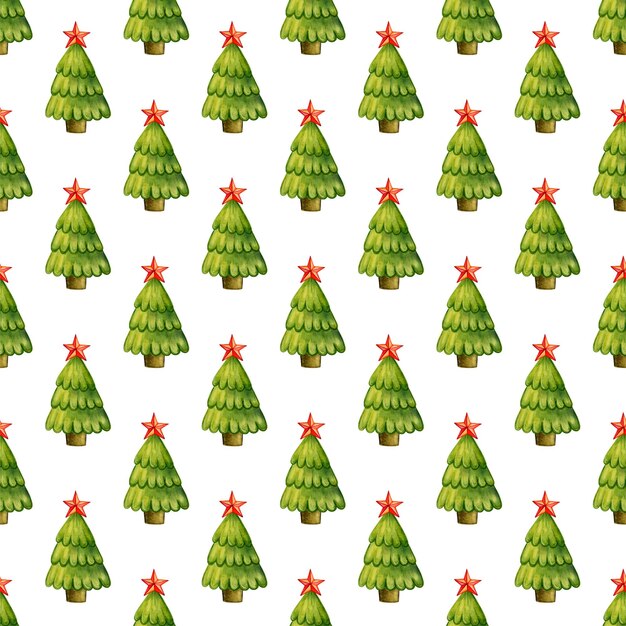 Patrón sin costuras con árboles de Navidad