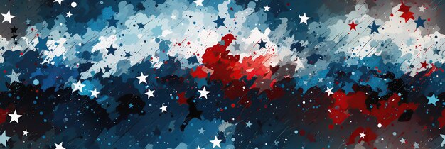 Foto patrón sin costuras con bandera de estados unidos de américa con estrellas y rayas en fondo blanco, azul y rojo.