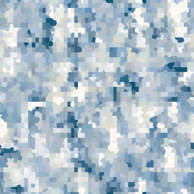 Patrón sin costuras de camuflaje ártico digital pixelado generado por IA