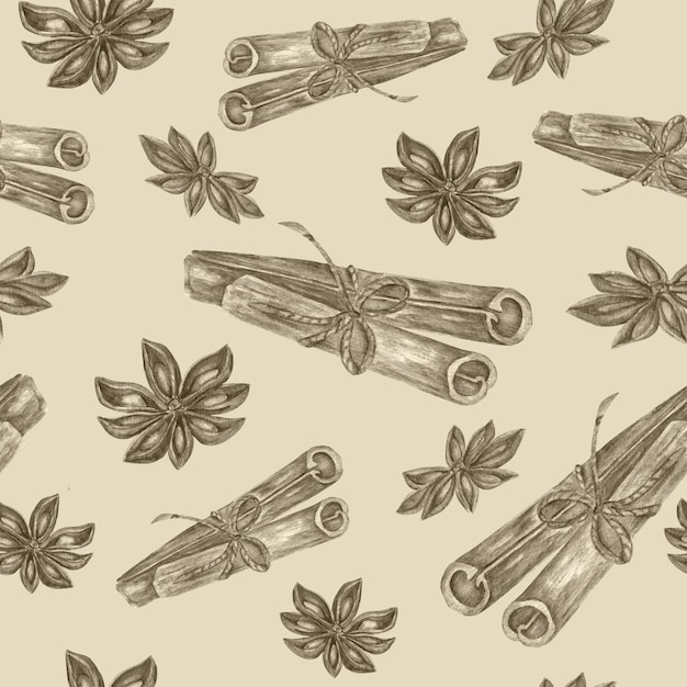Patrón sin costuras con canela para impresiones decoración de cafetería textiles para el hogar servilletas