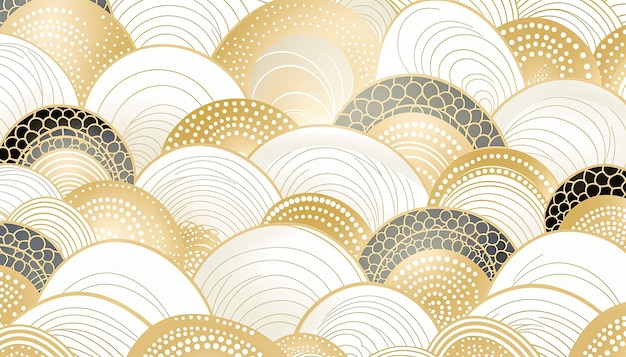 Patrón sin costuras con círculos dorados y plateados Ilustración vectorial