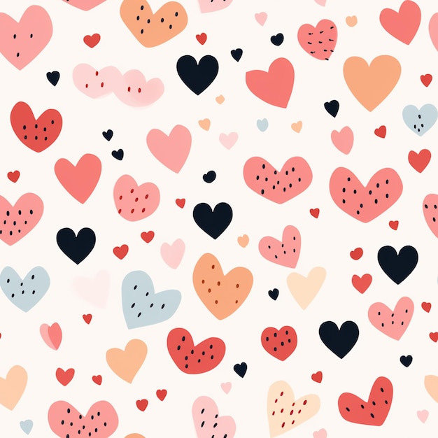 Un patrón sin costuras de corazones