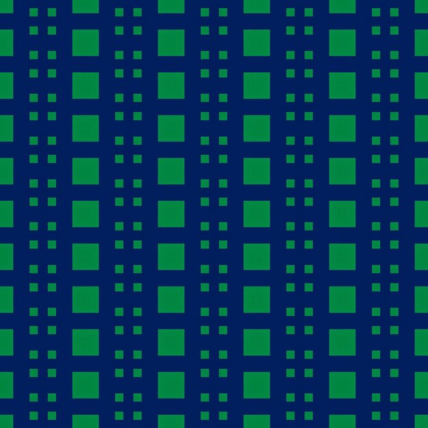 Un patrón sin costuras con cuadrados sobre un fondo azul.