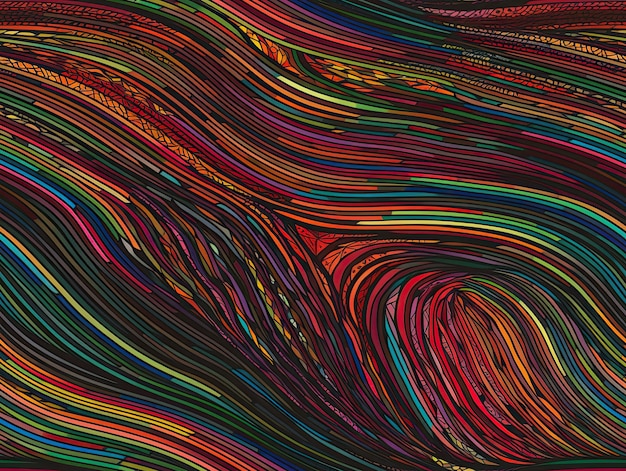 Patrón sin costuras con diseño de fondo de papel tapiz de línea de arco iris abstracto AI generativa