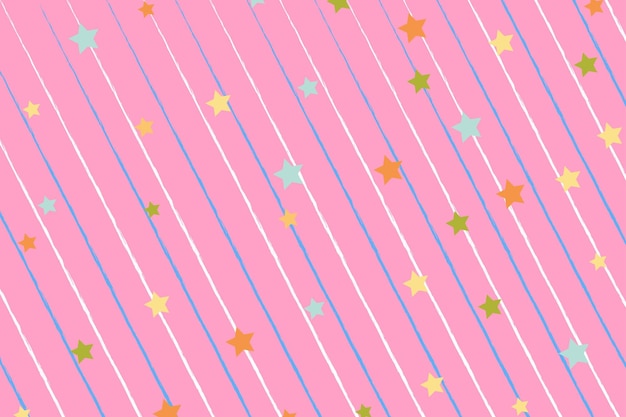 Patrón sin costuras con estrellas rosadas y de color lila claro sobre fondo blanco