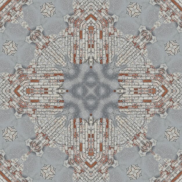 Patrón sin costuras de fina textura gris Caleidoscopio de mosaico