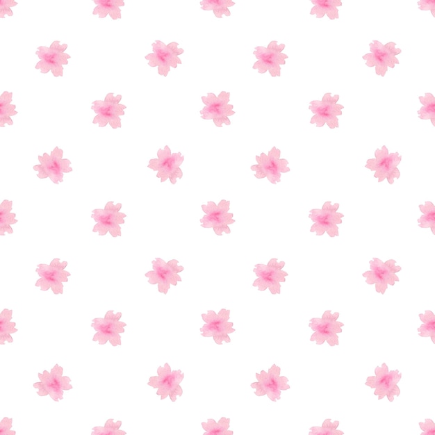 Patrón sin costuras de flor rosa dibujado a mano en acuarela aislado sobre fondo blanco Se puede utilizar para álbumes de tela textil y otros productos impresos