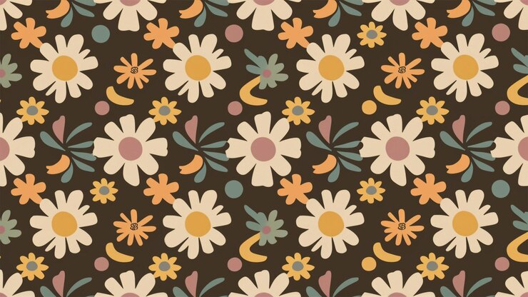Patrón sin costuras floral retro