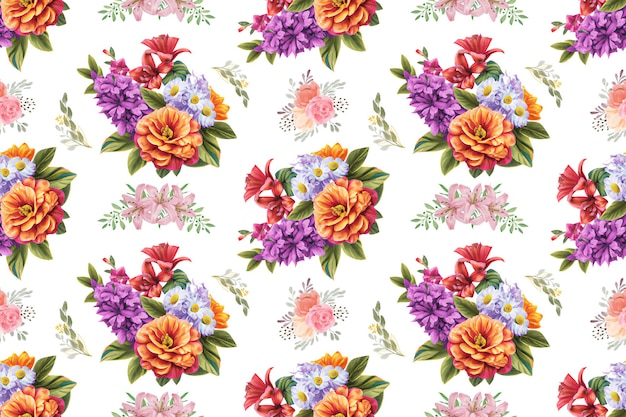 Patrón sin costuras de flores de acuarela, patrón sin costuras de flores, patrón sin costuras floral
