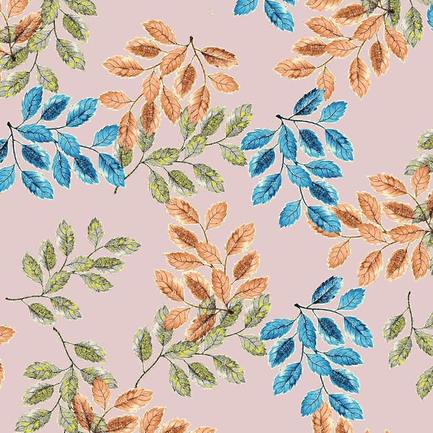Patrón sin costuras con flores blancas rama de eucalipto línea dorada en fondo beige acuarela ilustración botánica de hierbas para impresiones