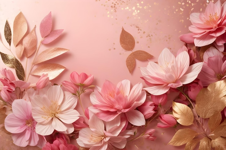 Patrón sin costuras de flores con fondo rosa azul y naranja fondo de flores rosadasAI Generado
