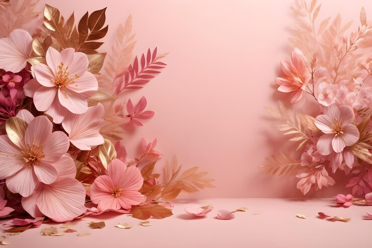 Patrón sin costuras de flores con fondo rosa azul y naranja fondo de flores rosadasAI Generado