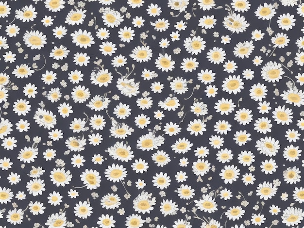 Patrón sin costuras con las flores de margarita Fondo de moda con puntos de polca y flo de manzanilla tierna